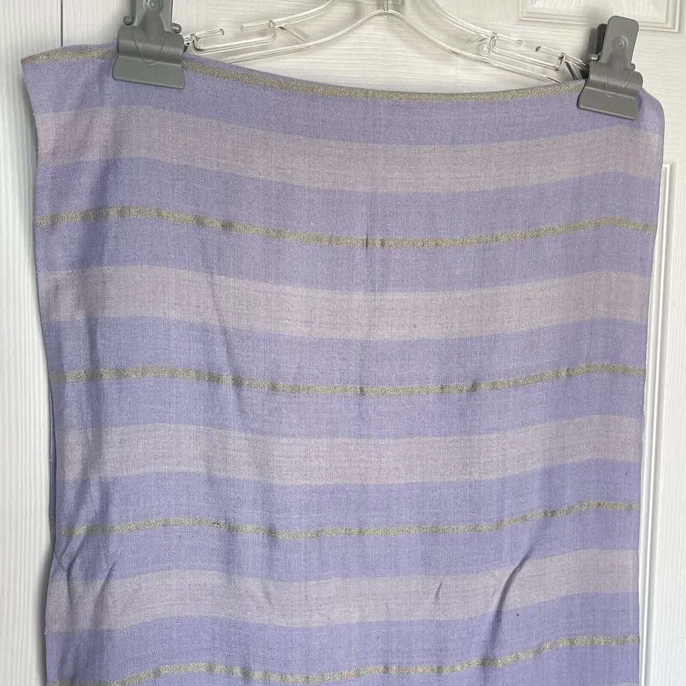 RISING TIDE Infinity Scarf Purple Striped Shiny